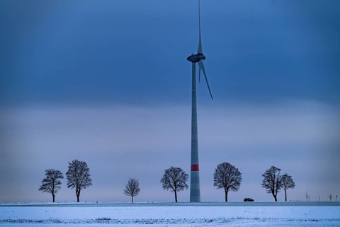 Wind farm, north of Lichtenau, self-proclaimed energy town, over 190 wind turbines and over 1200