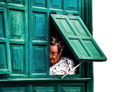 traditional window, Teguise, Lanzarote, Canary Islands, Spain, Europe