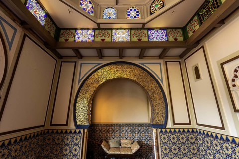 Arab House, Casa Araba, interior view, Scherrer Park, Parco Scherrer, Morcote, Lake Lugano, Lago di