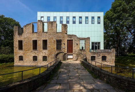 Bochum, North Rhine-Westphalia, Germany - Weitmar Castle Park. Park with the ruins of a 16th