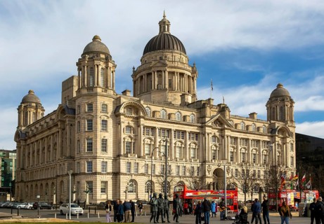 Port of LIverpool building, Pier Head, Liverpool, England, UK completed 1907 architect Sir Arnold