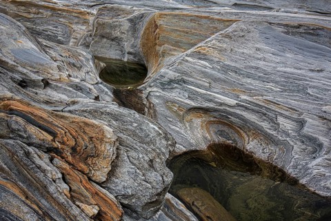 Rocks, rock structures, Verzasca River, near Lavertezzo, Verzasca Valley, Valle Verzasca, Canton