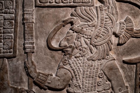 Mayan relief, British Museum, London, London region, England, Great Britain
