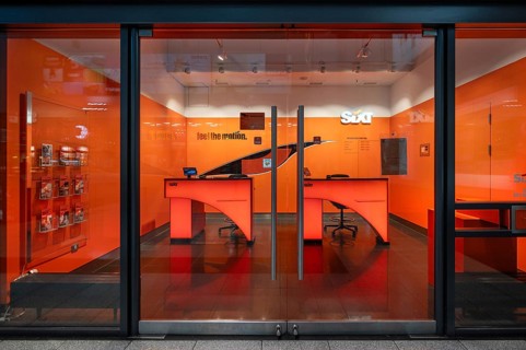 Booking office of a car hire company, Bavaria, Germany, Europe