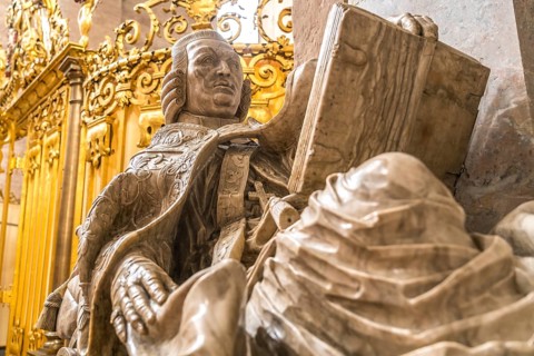 Tomb of Johann Philipp von Walderdorf in the interior of St Peter's Cathedral, UNESCO World