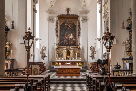 Interior of the Catholic Church of St Maximilian, Maxkirche, state capital Düsseldorf, North