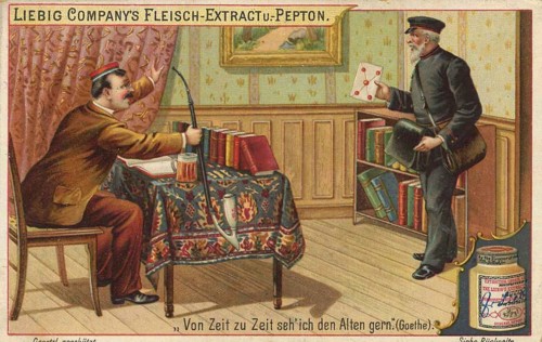 Picture series Sayings of famous poets, Goethe, from time to time I like to see the old man, Liebig
