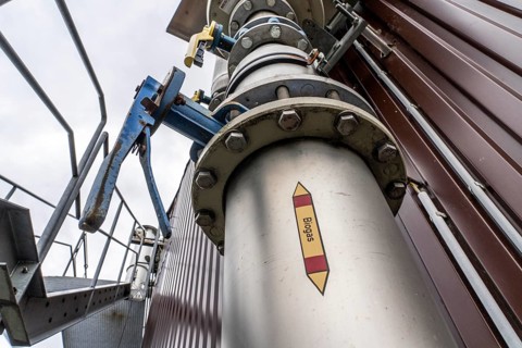 Pipelines, a biogas plant, the gas is produced from various biomass, the electricity is generated