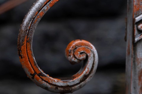Detail of a banister to the parish church, St Peter, Villnöß, Funes, Villnößtal, South Tyrol,