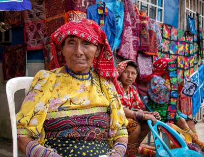 Bocas del Toro Indigenous Guna woman on San Blas Islands Panama