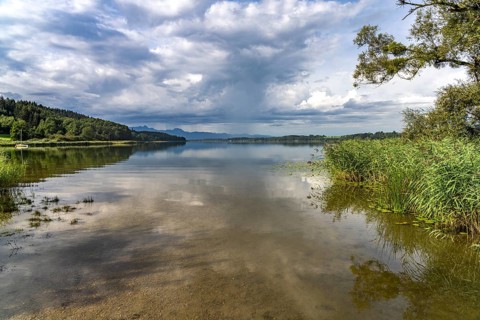 Lake Simssee near Bad Endorf, Bavaria, Germany, Europe