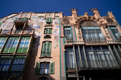 Art Nouveau building Can Forteza-Reym, inspired by Antoni Gaudí, Palma de Majorca, Majorca,