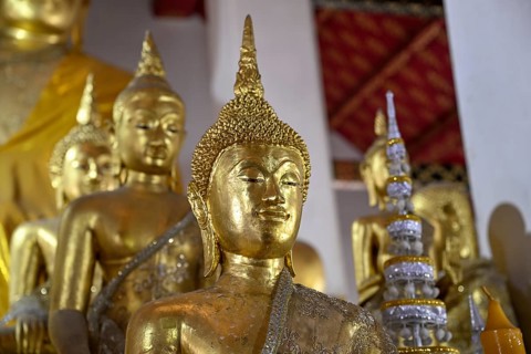Buddha statues in Wat Arun, Temple of Dawn, Bangkok, Thailand, Asia