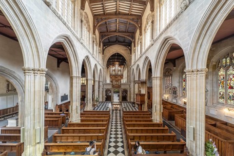Interior of the university church Church of St Mary the Virgin in Oxford, Oxfordshire, England,