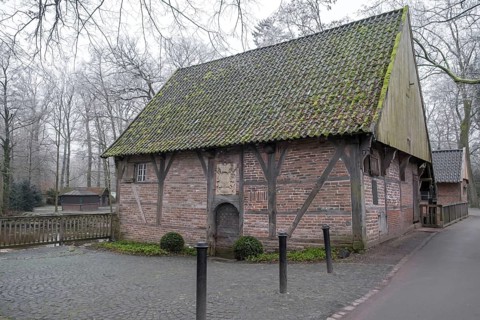 Historic Haarmühle, watermill from 1619, Ahaus-Alstätte, Münsterland, North Rhine-Westphalia,