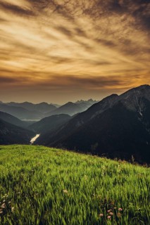 Hiking tour on the Hönig mountain in the Lechtal valley near Berwang in Tyrol, Austria, Europe