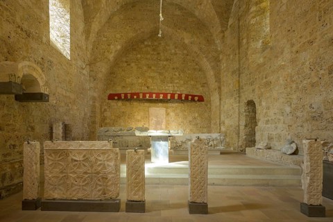 Museum in the Abbey of Gellone, also Saint-Guilhem-le-Désert Monastery, Département Hérault,