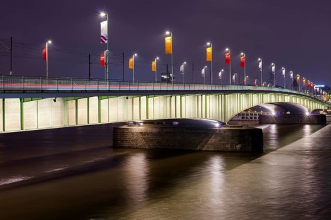 Deutzer Bruecke, Cologne, North Rhine-Westphalia, Germany, Europe