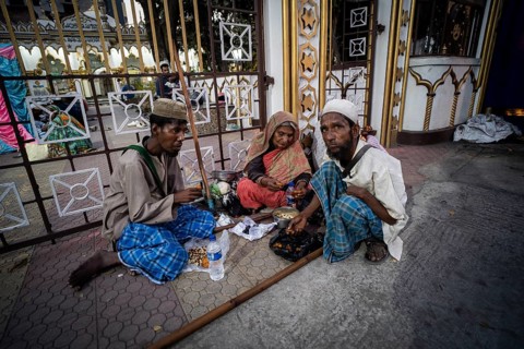 Muslims having Ramadan's Iftar during Muslim holy month of Ramadan in Guwahati, India on March 5,