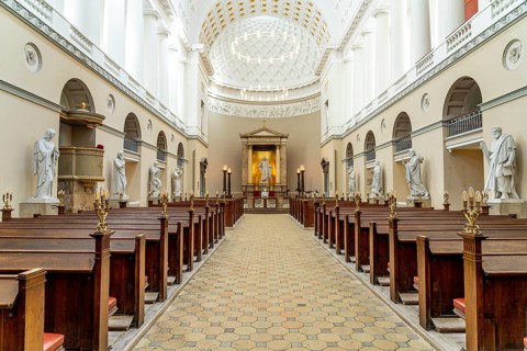 Interior of the Church of Our Lady in front of Frue Kirke or Copenhagen Cathedral, Copenhagen,