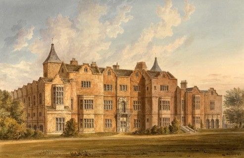 North East View of Holland House, England, digitally restored reproduction of a 19th-century