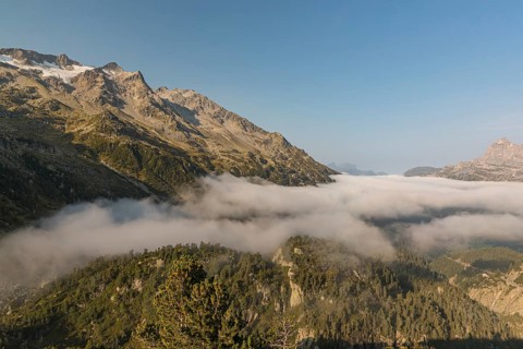View from the Sustenpass High Alpine Road, close to the lake Steinsee