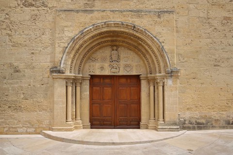 Portal with tympanum of the Saint Michel church, church portal, church door, Salon-de-Provence,