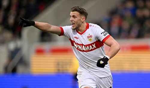 Ermedin Demirovic VfB Stuttgart (09) Gesture Gesture Voith-Arena, Heidenheim, Baden-Württemberg,