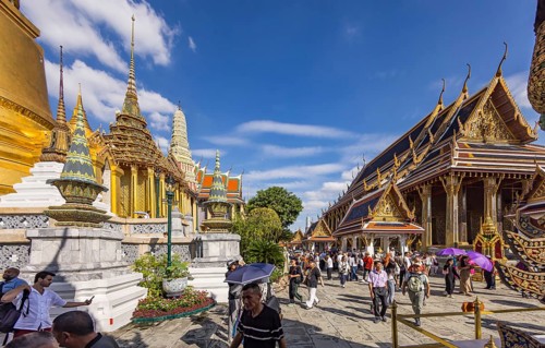 Wat Phra Kaeo, Temple of the Emerald Buddha. Bangkok, Thailand, Asia