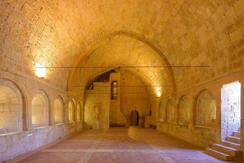 Dormitory, Romanesque Cistercian abbey Le Thoronet, Département Var, France, Europe