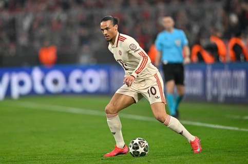 Leroy Sané FC Bayern Munich FCB (10) Action on the ball UEFA Champions League Allianz Arena,