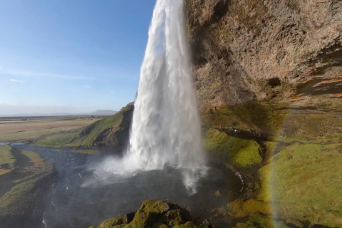 Seljalandsfoss, most popular waterfall, located in southern iceland