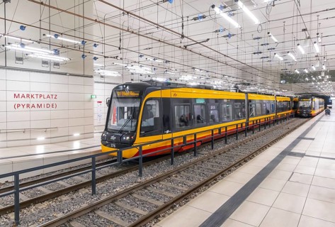 Trams and light rail operate the rail-based public transport network in Karlsruhe. They are