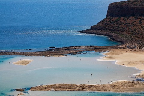 Beach and bay of Balos, Gramvousa peninsula, Kolimbari, West Crete, Crete, Greece, Europe