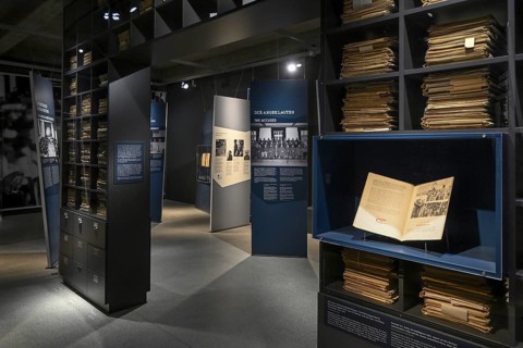 Exhibition room in the former Dachau concentration camp, now a concentration camp memorial, Dachau