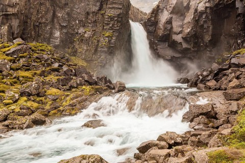 Folaldafoss Waterfall, Berufkordur, Eastfjords, East Region Austurland, Iceland, Europe