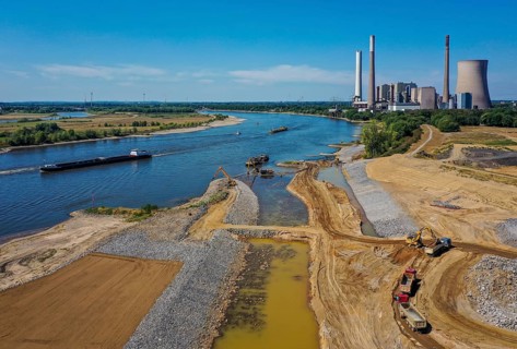 Dinslaken, Voerde, North Rhine-Westphalia, Germany, Emscher estuary into the Rhine. Construction