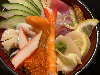 Mixed sashimi sushi platter, raw fish, salmon, tuna, scallop, mackerel, ginger, wasabi, Stuttgart,