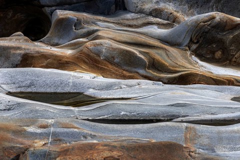 Rocks, rock structures, Verzasca River, near Lavertezzo, Verzasca Valley, Valle Verzasca, Canton