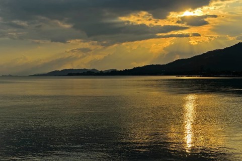 Tropical sunset on a beach in Koh Samui, Thailand, Asia