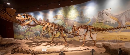 Vernal, Utah, The Utah Field House of Natural History State Park Museum displays dinosaur models,