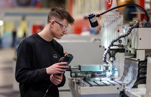 Oberhausen, North Rhine-Westphalia, Germany, Apprentices in metalworking professions. Apprentice at