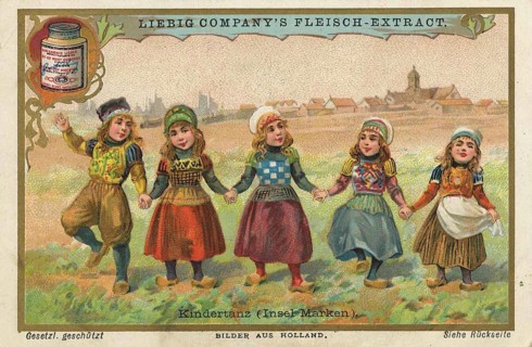 Picture series Pictures from Holland, Children's dance on the island of Marken, Liebig picture,