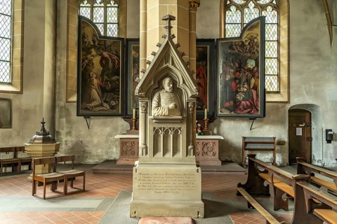 Interior of St Martin's Basilica in Bingen am Rhein, Rhineland-Palatinate, World Heritage Upper