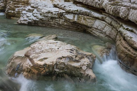 Rocks and clear water, Taugl creek, Bad Vigaun, Austria, Europe