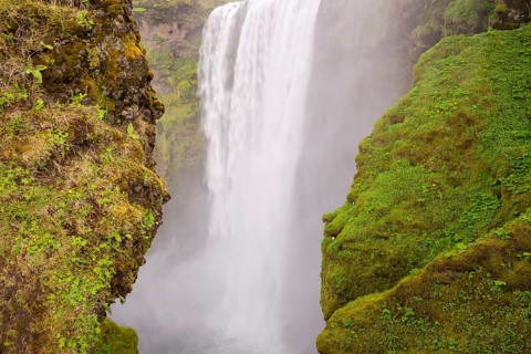 Skógafoss is a waterfall situated on the Skógá River in the south of Iceland