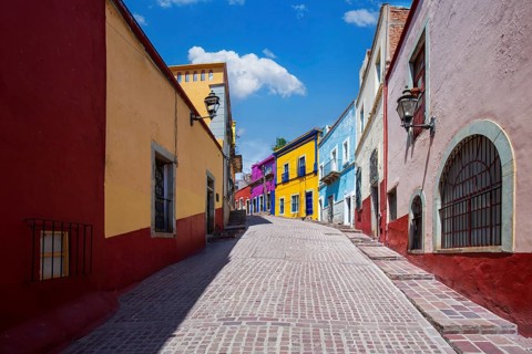 Guanajuato, Mexico, Scenic streets and colorful colonial architecture in Guanajuato historic