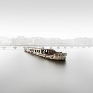 MS Dr Ingrid Wengler, shipwreck in the Osthafen harbour in Berlin, Germany, Europe, 2021, Europe