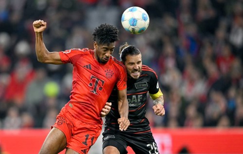 Header duel duel action Christopher Trimmel 1. FC Union Berlin FCU (28) against Kingsley Coman FC