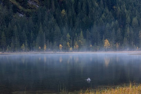 Lake Stappitz in first morning light, Seebach valley, Mallnitz, Carinthia, Austria, Europe